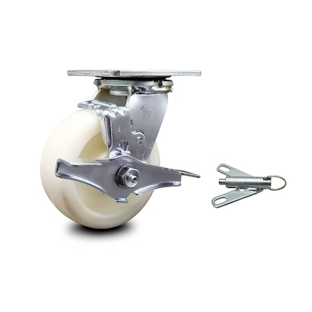 Service Caster 5 Inch Nylon Caster with Ball Bearing and Brake/Swivel Lock SCC-30CS520-NYB-TLB-BSL